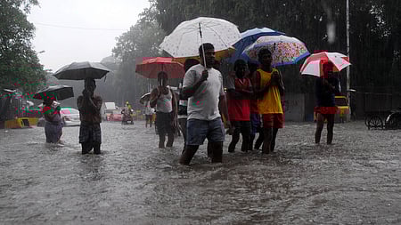 A view of the inundated Konnur High Road