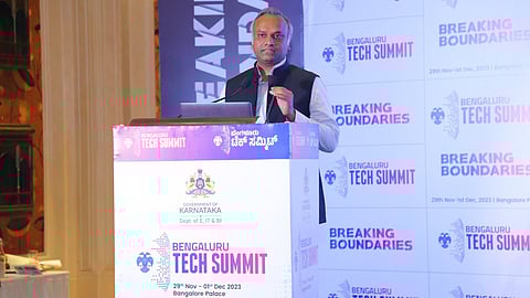 Karnataka IT Minister Priyank Kharge at the Bengaluru Tech Summit 2024.