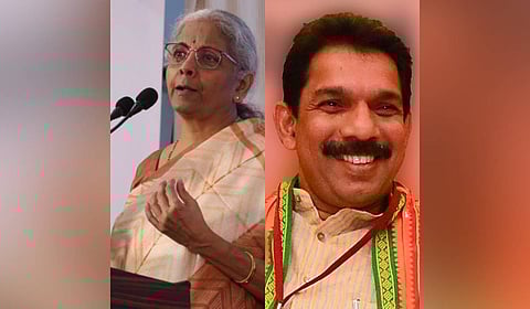 Union Finance Minister Nirmala Sitharaman and former MP Naleen Kumar Kateel