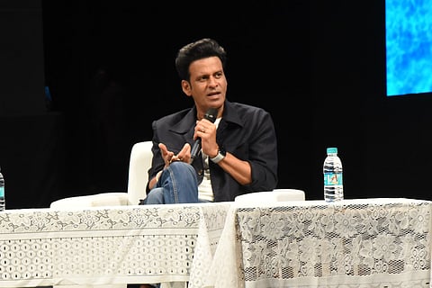 Manoj Bajpayee speaking at the International Film Festival of India in Goa.