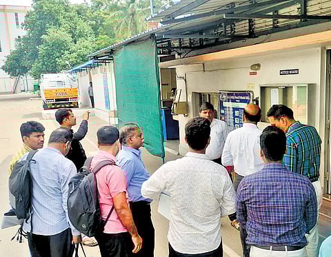 The official team inspecting AR Dairy in Dindigul. They also questioned top officials of the company for several hours