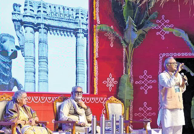 Kasireddy Venkat Reddy, Vidya Vindu Singh and Sachchidanand Joshi share the dais on Saturday 