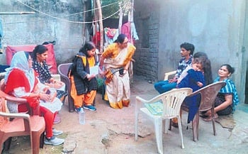 Rayagada collector Parul Patwari interacting with Rahul and Kumud