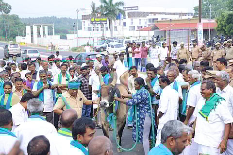 More than hundred farmers from various villages of Tiruppur district on Saturday abandoned their protest after officials assured them that compensation would be provided to livestock killed by stray dogs within 45 days.