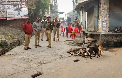 Sambhal: Police personnel continue to keep vigil two days after violence broke out during a court-ordered survey of a Mughal-era mosque, in Sambhal district of Uttar Pradesh, Tuesday, Nov. 26, 2024.