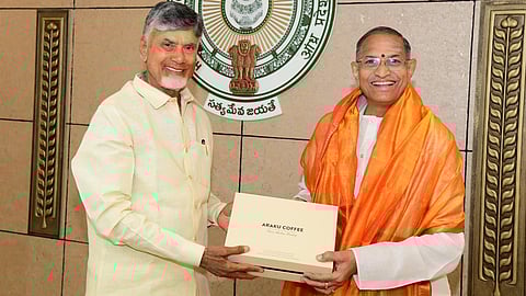 Advisor to the government Chaganti Koteswarao met CM Nara Chandrababu Naidu on Monday.