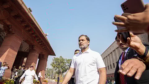 Leader of Opposition in Lok Sabha Rahul Gandhi during the Winter session of Parliament in New Delhi, Wednesday, Nov. 27, 2024.