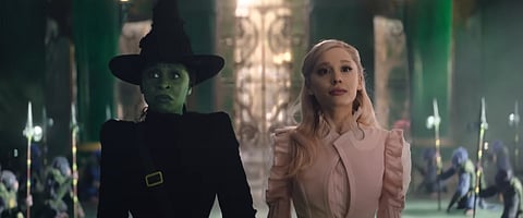 YouTube screengrab from the trailer of 'Wicked' starring Cynthia Erivo and Ariana Grande