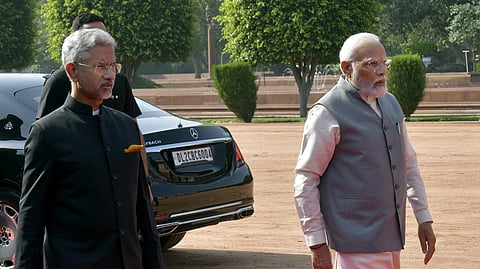 External Affairs Minister S Jaishanakr with Prime Minister Narendra Modi in New Delhi.