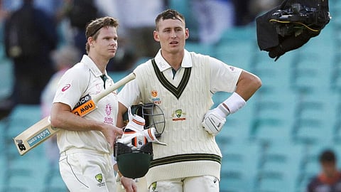 Australia's Steve Smith, left, and Marnus Labuschagne.