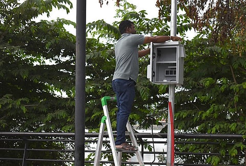 A CCMC official told TNIE that the firm that maintains the smart city lakefronts has been informed about the issue, and its maintenance team would be addressing the problem at the earliest.