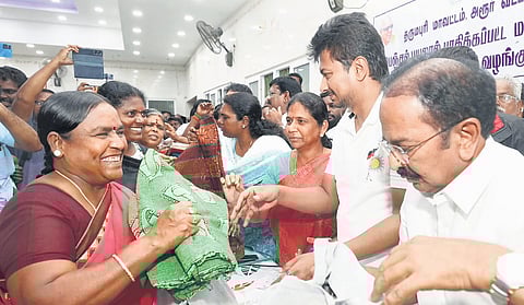 Deputy CM Udhayanidhi Stalin inspected Fengal-hit areas in Dharmapuri and Krishnagiri districts on Monday.