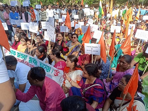 All Tripura Hotels and Restaurants Owners’ Association stage protest.