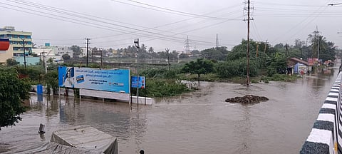 Pictures of DNV nagar, ASTC nagar, Nandhinagar flooded on Monday morning