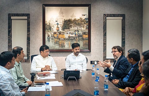 CM Revanth Reddy holds a discussion with  Google CIO Royal Hansen in Hyderabad