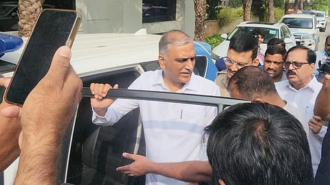 Police arrested former minister and Siddipet MLA T Harish Rao when he visited the residence of BRS MLA P Kaushik Reddy and took him to Gachibowli police station.