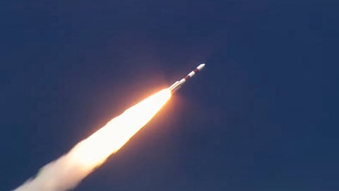 ISRO's launch vehicle PSLV-C59 carrying European Space Agency's (ESA) Proba-3 spacecraft after its launch from Satish Dhawan Space Centre, in Sriharikota.