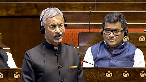 Union External Affairs Minister S Jaishankar speaks in the Rajya Sabha during the Winter session of Parliament, in New Delhi.