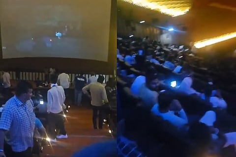 An unidentified person reportedly sprayed a substance, causing coughing, throat irritation, and vomiting