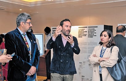 Alfonso Tagliaferri, Consul General of Italy in Bengaluru (centre), explains the the painstaking process behind sourcing truffles.