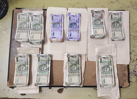 The Rs 3.6 lakh unaccounted cash seized from two state border RTO checkposts on the Salem - Kochi national highway