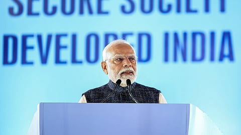 Prime Minister Narendra Modi speaks at an event in Chandigarh.