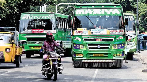 Image of Kerala private bus operators used for representational purpose.