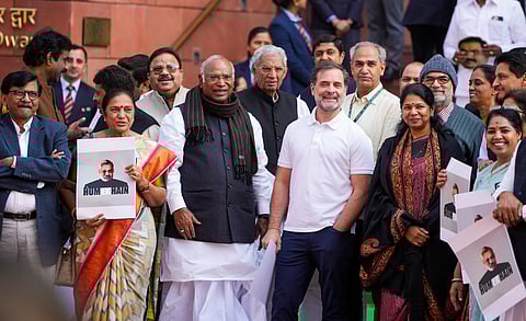 Defence Minister Rajnath Singh speaks during a discussion on 75th anniversary of the adoption of the Constitution of India in the Lok Sabha during the Winter session of Parliament, in New Delhi.
