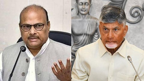 Former Finance Minister Yanamala Ramakrishnudu, Chief Minister N Chandrababu Naidu