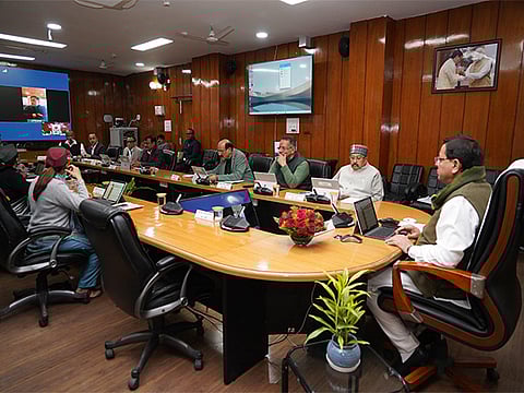 Uttarakhand CM Dhami chairs a cabinet meeting in Secretariat. 