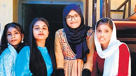 (From left) Ridha Fathima, Nidha Fathima, Aysha A S, Irfana Sherin P A