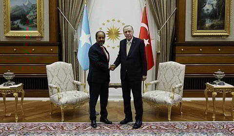 President Recep Tayyip Erdogan greets Ethiopia and Somalia leaders in Ankara. Turkey has been mediating since July 2024 in discussions aimed at resolving their differences.