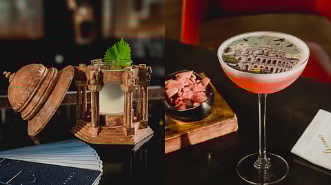 The cityscape in a glass 
