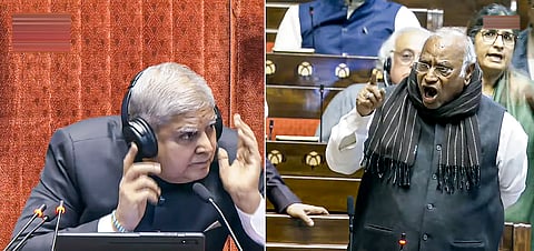 Defence Minister Rajnath Singh speaks during a discussion on 75th anniversary of the adoption of the Constitution of India in the Lok Sabha during the Winter session of Parliament, in New Delhi.