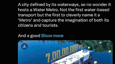 Kochi became the first city in the country to have a Water Metro system after the launch of its first boat -- named Muziris -- in December 2021. 