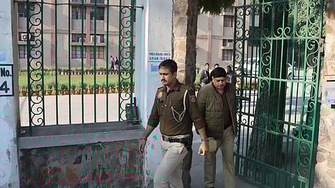 Bomb squad arrives at Cambridge School in Delhi's Srinivaspuri after the school received a bomb threat over email early on Friday in  New Delhi.
