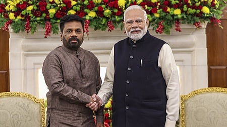 Prime Minister Narendra Modi with Sri Lankan President Anura Kumara Dissanayake.