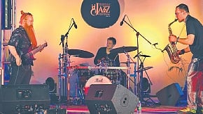 Axel Zajac, Jo Beyer and Florian Walter of the band Malstrom