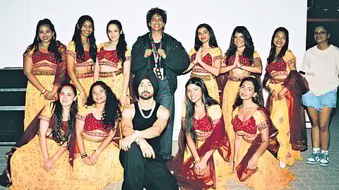 Shehzaan Khan with Diljit Dosanjh and team