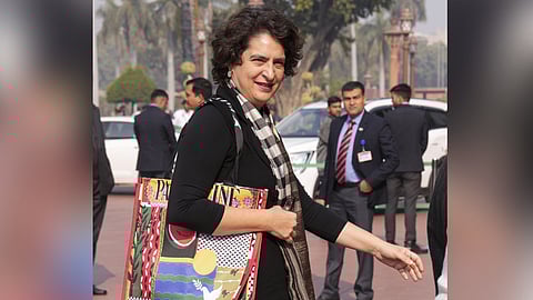 Congress leader Priyanka Gandhi Vadra during ongoing Winter session of Parliament, in New Delhi, Monday, Dec. 16, 2024.