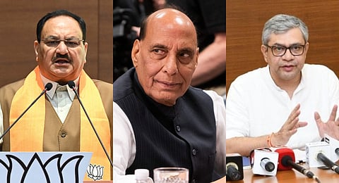 Union ministers P Nadda, Rajnath Singh and Ashwini Vaishnaw