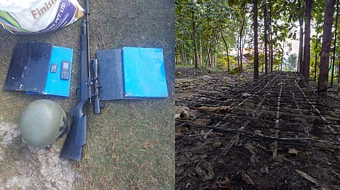 One air gun, one mobile handset and one bulletproof helmet were seized from banned Kanglei Yawol Kanna Lup members.