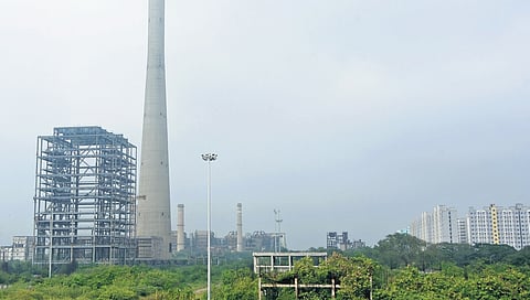High-rise apartments built by the TN government to accommodate slum dwellers are located near the proposed thermal power station site in Ernavoor 