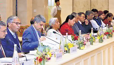 Finance minister Nirmala Sitharaman chairs pre-Budget consultation meeting with representatives of states and UTs for Union Budget 2025-26 in Jaisalmer