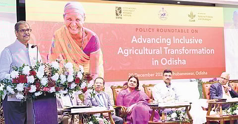 Deputy CM KV Singh Deo addressing the policy round table on Friday 