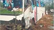 The private bus that met with an accident in Honnavar taluk on Thursday