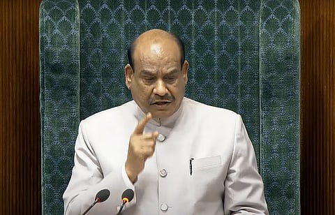 Lok Sabha Speaker Om Birla conducts proceedings in the House during the Winter session of Parliament, in New Delhi, Friday, Dec. 20, 2024.