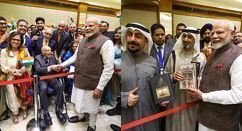 PM Modi meets translators of Mahabharata and Ramayana, 101-year-old former diplomat in Kuwait