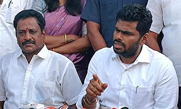 Coimbatore: BJP state president K Annamalai addressing the press in Coimbatore on Saturday. 