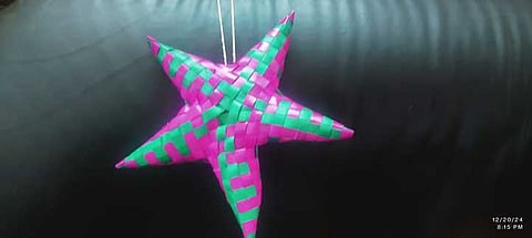 The palm leaf star was made by A Nagaraj.
